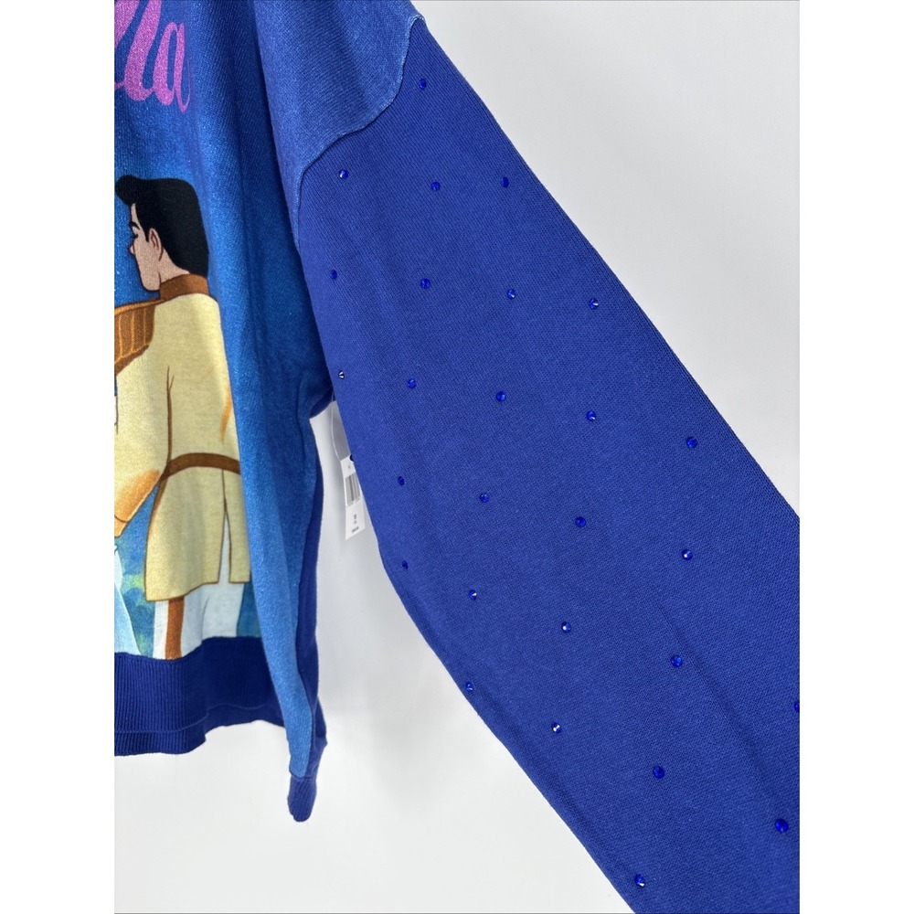 Disney Parks Cinderella 75th Anniversary Knit Sweater Blue Crystals Sz 1X NWT - Picture 3 of 10